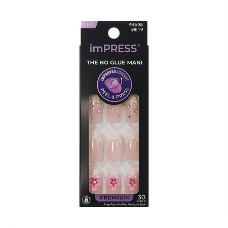 Kiss Impress Premium Press On Nails, ‘Couture-geous’, color, length shape, 30 Count