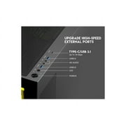 DIYPC ARGB-N6-BK Black Dual USB3.0/ 1 xType C Tempered Glass ATX Gaming Computer Case w/ Dual Tempered Glass Panel and 4 x ARGB PWM Fans (Pre-Installed). Support BTF Back Plug MB