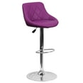 thumbnail image 1 of Contemporary Purple Vinyl Bucket Seat Adjustable Height Barstool with Diamond Pattern Back and Chrome Base, 1 of 9