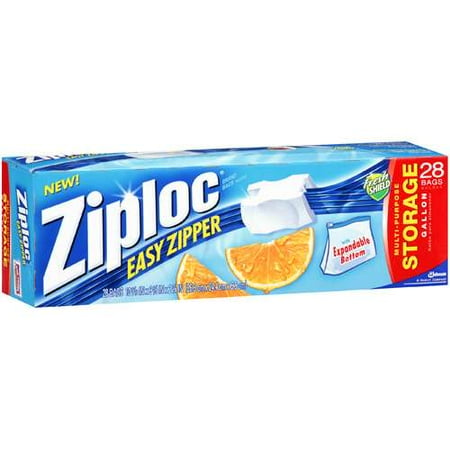 Ziploc Holds 1 Gallon Easy Zipper Multi-Purpose Storage Bags, 28 ct