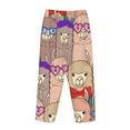 thumbnail image 5 of Disketp Cute Lamas Print Women'S Comfy Pajama Pants Casual Drawstring Palazzo Lounge Wide Leg Pants, 5 of 9