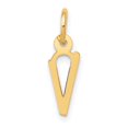 thumbnail image 1 of Diamond2Deal 14K Yellow Gold Small Slanted Block Letter V Initial Pendant for Women, 1 of 6