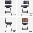 thumbnail image 3 of VINGLI Counter Height Swivel Bar Stools Set of 2, 26" Seat Height Counter Bar Stool for Kitchen Island, Upholstered PU Leather Barstools with Wood Backs and Metal Legs, Brown, 3 of 8