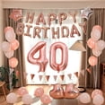 thumbnail image 4 of Rose Gold 18th/81th、21th/12th、30th/3rd、40th/4th Foil Mylar Balloons for Women Birthday Party Anniversary DecorationsStyle:Number 4+0;, 4 of 5