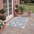 thumbnail image 3 of SAFAVIEH Courtyard Gerald Animal Indoor/Outdoor Area Rug, Ivory/Navy, 6'7" x 9'6", 3 of 13