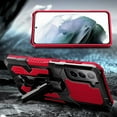 thumbnail image 5 of Nagebee Case for Samsung Galaxy S21 FE 5G with Tempered Glass Screen Protector (Full Coverage), Belt Clip [Built-in Kickstand], Dual Layer Full Body Shockproof Protective Rugged Defender Case (Red), 5 of 5