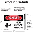 thumbnail image 2 of (2 Pack) High Voltage Keep Out OSHA Danger Sign 5 Inch X 3.5 Inch Vinyl Label Decal Sticker Weather Resistant, UV Protected for Workplace, Business, and Construction Site, Made in the, 2 of 7