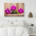 thumbnail image 3 of HFDF Canvas Prt Wall Art Orchid Trio & Brown Wood Gra Floral Plants Photography Realism Zen Relax/Calm Multicolor Ultra for Livg Room, Bedroom, Office - 16x12inch Framed, 3 of 5