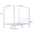 thumbnail image 2 of Uforic 4-Poster 14-inch Queen Size Metal Canopy Bed Frame with Headboard and Metal Slats,White, 2 of 5