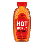 Angle View: Nature Nate's Hot Honey: 100% Pure Honey & Habanero Chili Pepper Flakes, 16 fl oz Gluten-Free Honey