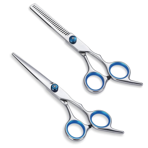 Tijeras para cortar el cabello Tijeras 2 piezas, Tijeras profesionales para adelgazar el cabello Tijeras para cortar los dientes, Peluquería