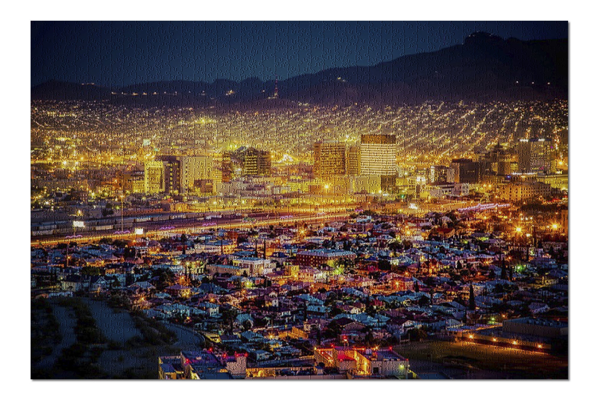 El Paso, Texas - Skyline at Night - Photography A-93618 (20x30 Premium