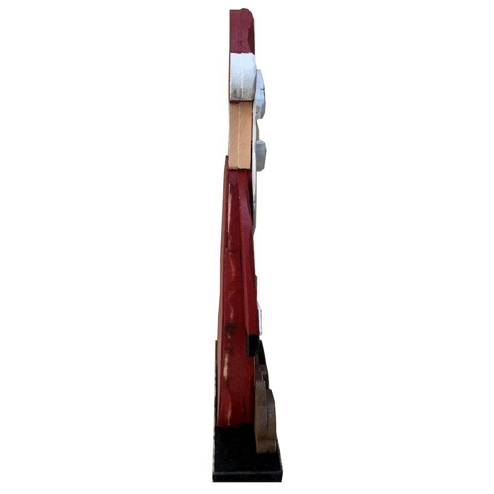 Hi-Line Gift Ltd. 30in Wooden Santa with Reindeer Christmas Decor Indoor Outdoor Use