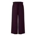 thumbnail image 5 of Delayuji Womens Wide Leg Pant Elastic Waist Daily Elegant Casual Solid Color Pants Loose Linen Pants Women L-6XL, 5 of 6