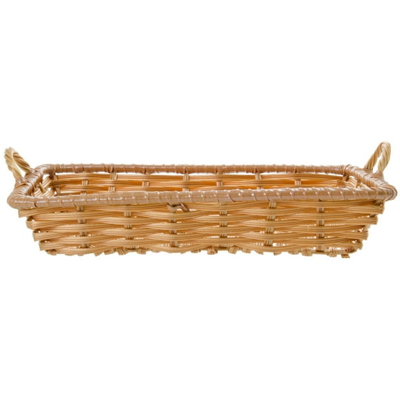 HUBERT Storage Basket, Rectangular, Natural Color - 14"L x 10"W x 2 1/2"D
