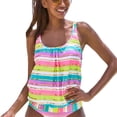 thumbnail image 2 of LASCANA Women's Striped Tankini Swimsuit Top Glitter Detail, 2 of 6