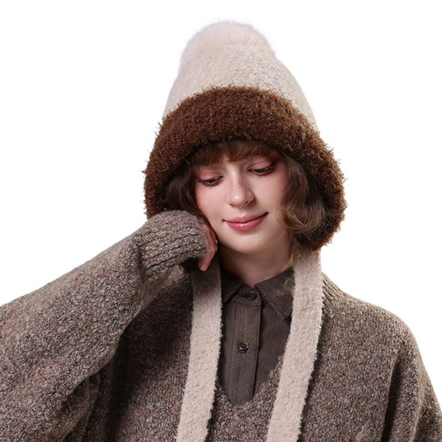 TINZ Bonnet d'Hiver Réversible à Double Couche avec Fermeture à Nouer pour Extérieur Bonnet Thermique pour Homme