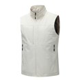 thumbnail image 3 of Dwelliawo Travel Vest for Men Fishing Lightweight Casual Jackets Cargo Outdoor Vests with Pocket Zip Up Sleeveless Vest White 3XL, 3 of 5