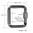 thumbnail image 4 of Fanjie Square Carabiners Pack Of 4 20Kg Load Black Silver For Hiking Camping Travel Outdoor Climbing Travel Equipment, 4 of 9