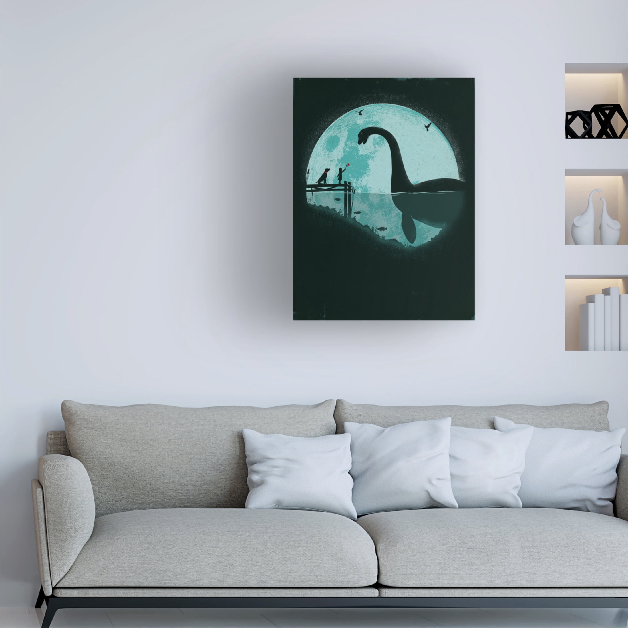 Canvas Wall Art - Jay Fleck 'Encounter a Blue Moon' Wall Art for Living Room, Bedroom, or Office Décor by Trademark Fine Art - 14 x 19 Inches