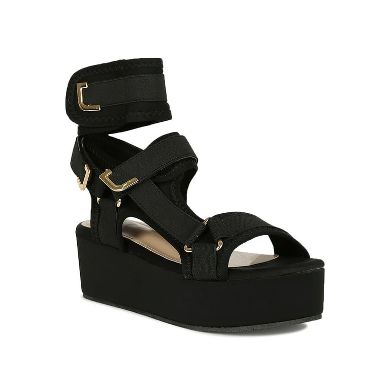 Women Open Toe Strappy Ankle Strap Harness Flatform Sandal 19073 Walmart