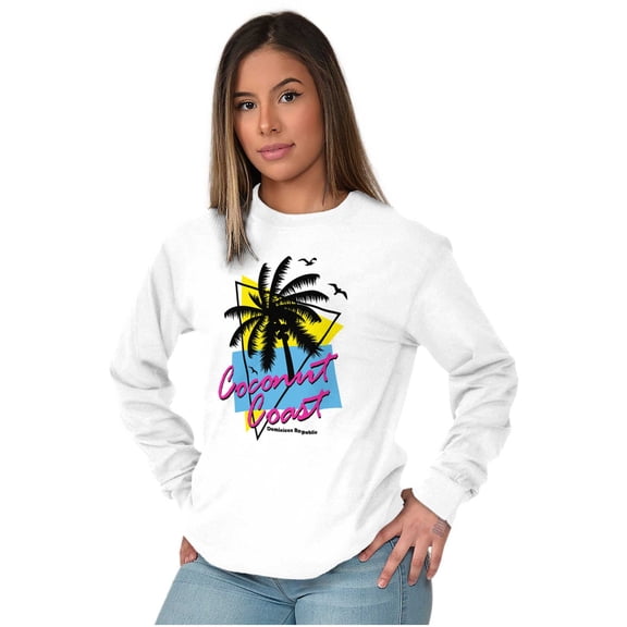 Dominican Republic the Coconut Coast Long Sleeve TShirt Men Women Brisco Brands S