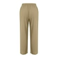thumbnail image 5 of Womens Casual Soild Color Loose Elastic Waist Drawstring Button Casual Pants Casual Pants Harem Pants Casual Pants for Women Loose Fit Womens Business Casual Pants plus Size Casual Pants Women plus, 5 of 5