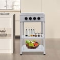 4-Burner Commercial LNG Gas Cooking Stove with 2 Tier Storage Rack and Dustproof Covers