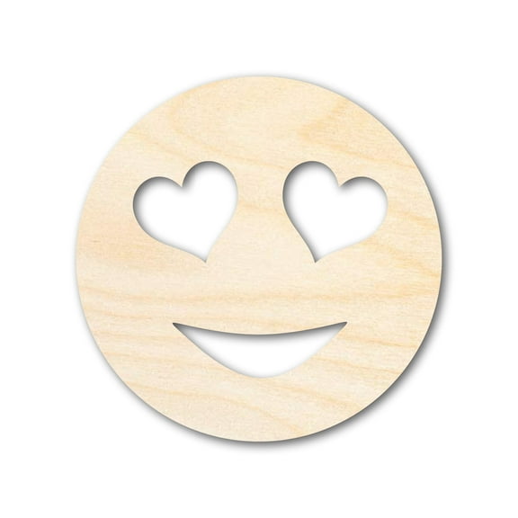 Unfinished Wood Heart Eye Face Shape 3" / 1/4"