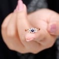 thumbnail image 4 of Rosec Jewels Nature Inspired Engagement Ring for Women, Blue Sapphire and Moissanite Ring, 10K Rose Gold, US 12.50, 4 of 8