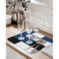 thumbnail image 3 of Blue Gray Dish Drying Mat 16x18 inch Abstract Color Block Geometric Modern Super Absorbent Microfiber Dish Drying Pad for Kitchen Countertops Sink Dish Drainer Racks Coffee Bar Mats 1 Pack, 3 of 8