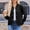 Black, variant on Jackets for Women Trendy, Everyday Jacket Women Solid Color Crew Neck Sweatshirt Jacket Long Sleeve with Side Pockets Buttons Casual Outerwear