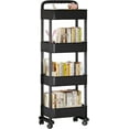 thumbnail image 1 of XINQIHANG Storage Trolley,Mobile Bookshelf Cart-Multi Tiers Slide Out Bathroom Storage with Wheels for Laundry Room, Bedroom, Living Room, 1 of 7