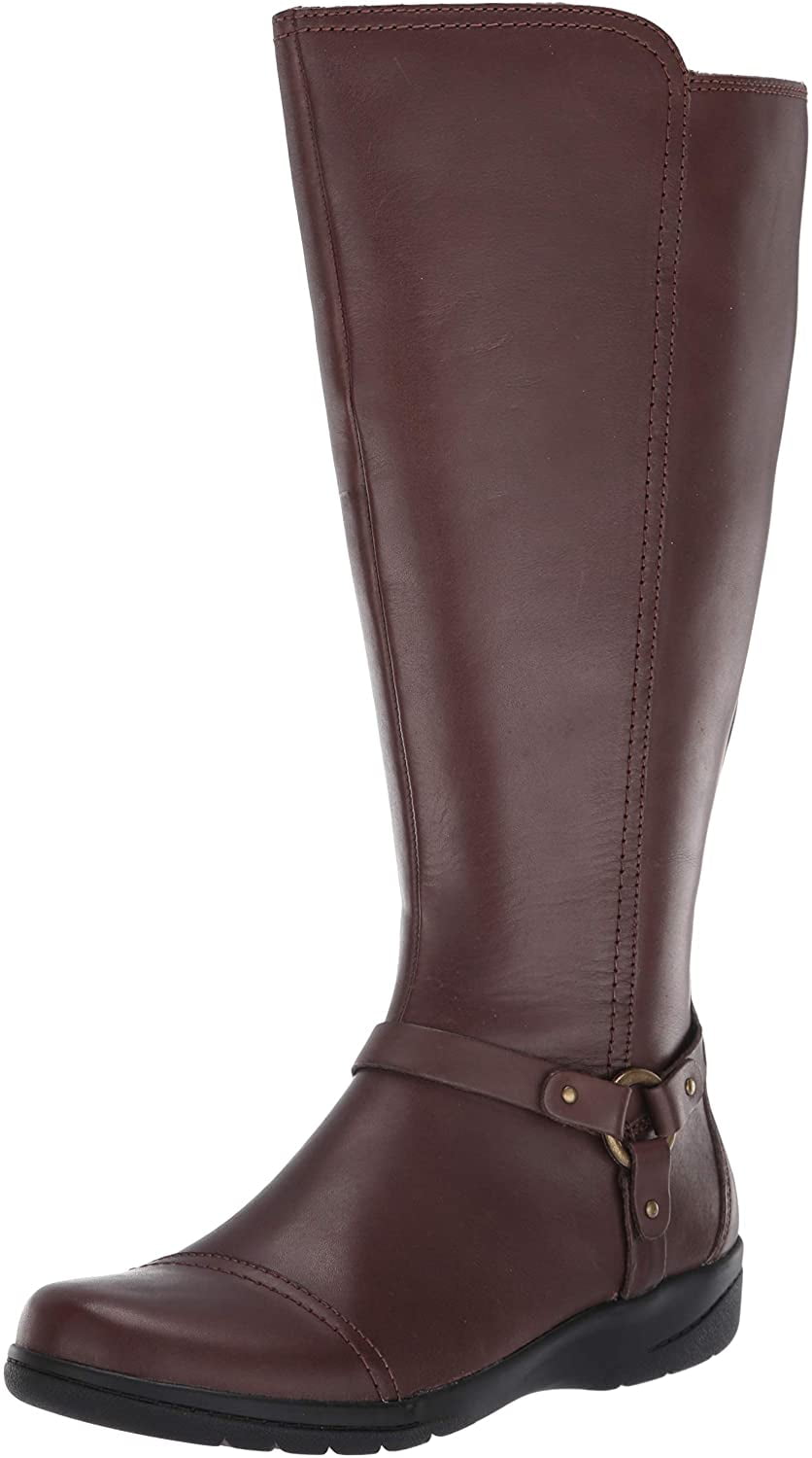 clarks knee high boots brown