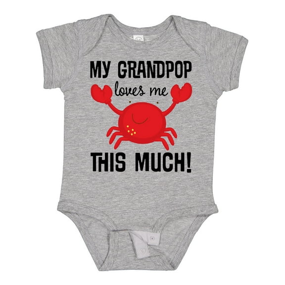 Inktastic My Grandpop Loves Me Crab Boys or Girls Baby Bodysuit