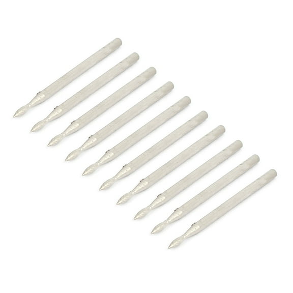 2.35mm Shank 1.5mm Tip Stone Head Grinding Bit Diamond Mounted Point 10pcs