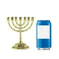 thumbnail image 5 of BRTAGG Menorah 7 Branch, 12 Tribes of Israel, Jerusalem Temple Jewish Candle Holder (5", Gold), 5 of 7
