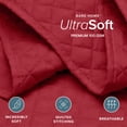 thumbnail image 3 of Bare Home Quilt Set - 3 Piece - Diamond Stitched Bedspread Coverlet - King, Red, 3 of 9