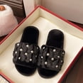 thumbnail image 5 of Bovxnpu House Slippers for Women Casual Indoor/Outdoor Shoes, Women's Indoor Home Open-Toe Pearl Fashionable Fall And Winter Open Warm Flat Slippers Comfy Indoor House Shoes, 5 of 6