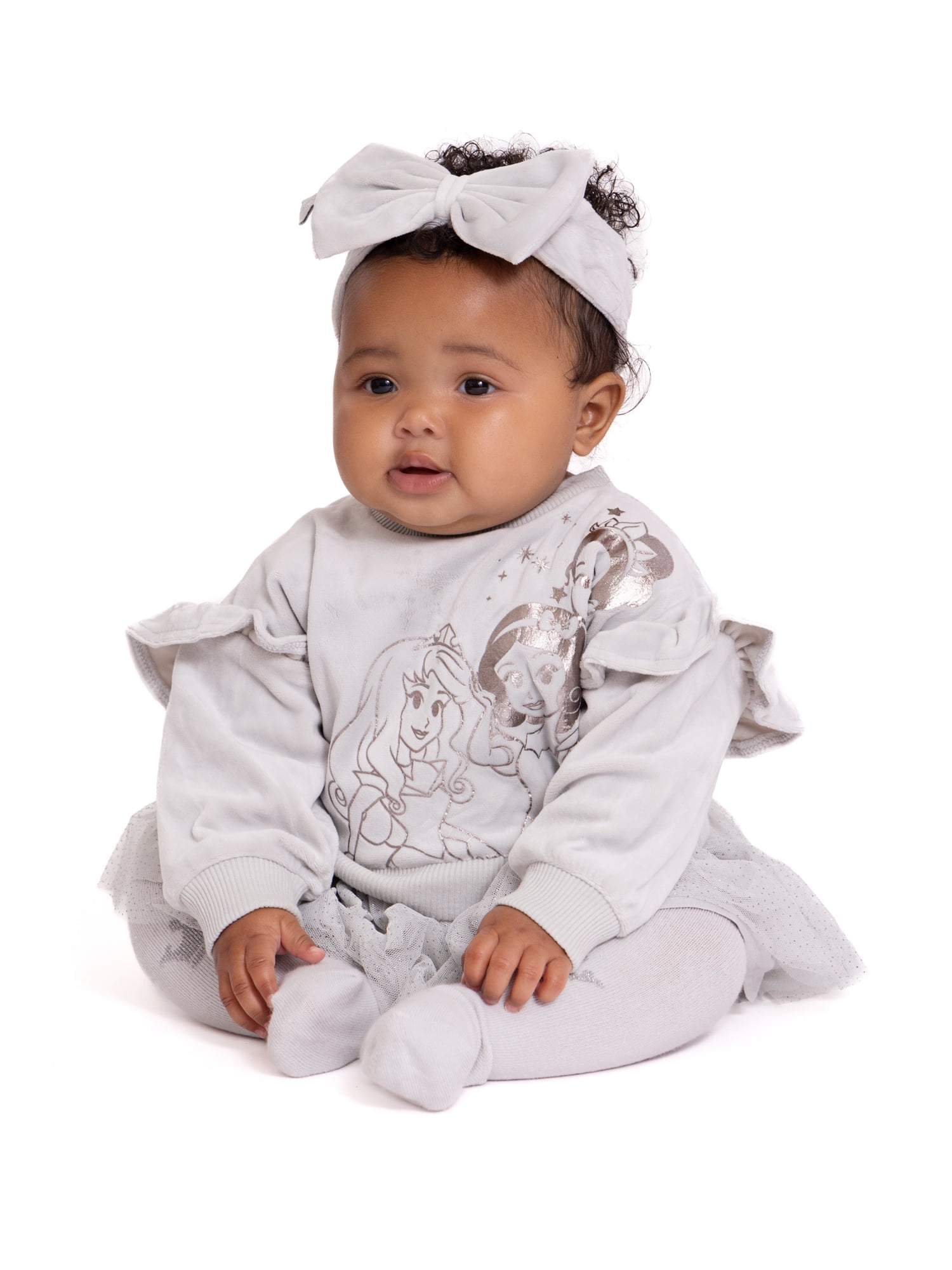Character Baby Girls Dress Set with Tights and Matching Bow Headband, 3-Piece, Sizes 0/3 Months-24 Months