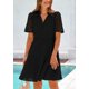 thumbnail image 5 of Vestido PRETTYGARDEN de manga corta con cuello en V para mujer, negro, 5 of 9