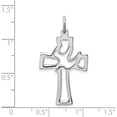 thumbnail image 4 of Sterling Silver Rhodium-Plated Polished Cut-Out Dove Cross Pendant Made In United States qc8272, 4 of 5