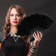 thumbnail image 4 of Vintage Black Folding Hand Rave Fan, Festival Handheld Fan Flapper Fan for Costume Dancing Show Wedding Decorations, 4 of 5
