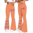 thumbnail image 4 of Women High Rise Flare Sweatpants Wide Leg Baggy Fitness Pants with Pockets Stretch Flattering Casual Loungewear, 4 of 7