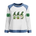 thumbnail image 2 of TaTaai Women's Spring Holiday Blouse Long Sleeve Round Neck St. Patrick's Day Patchwork Design Irish Festival Casual Top Gift, 2 of 5