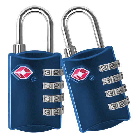 Desired Tools Candados TSA para equipaje Candado de acero duradero de 2 piezas Sin llave Candado de combinación de 4 dígitos fácil de leer para mochilas Maletas de viaje Caja de herramientas Archivado