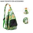 thumbnail image 2 of Hawaiian Print Sling Backpack - Colorful Monstera & Palm Leaf Design Crossbody Bag, Fashionable Multi-Functional Pack, 2 of 4
