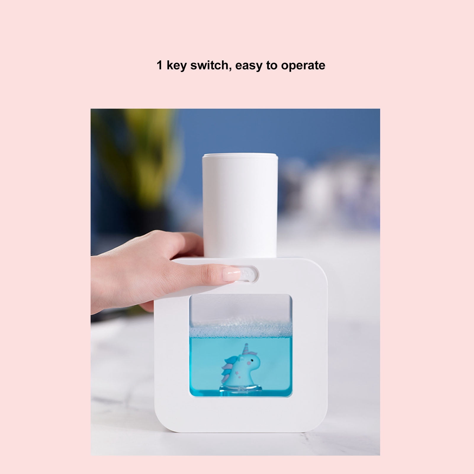 Suodoka Automatic Foaming Soap Dispenser Touchless Motion Sensor 3 Levels Adjustable Countertop & Wall Mounted 1200mAh Rechargeable Hand Washer for Kitchen Bathroom Hotel, White (8.27in / 21cm)