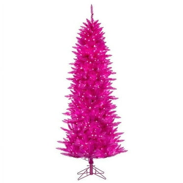 Vickerman A243831LED 3 ft. x 21 in. Hot Pink Artificial Pre-Lit Christmas Tree with 100 Pink LED Mini Lights