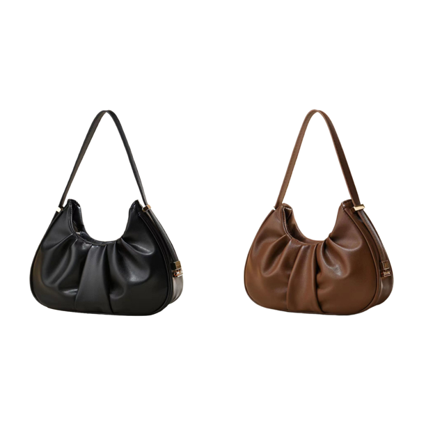 Bolso Hombro Fruncido Diseño De Nube Hobo Clutch Bolso Bolso Para Mujer Negro